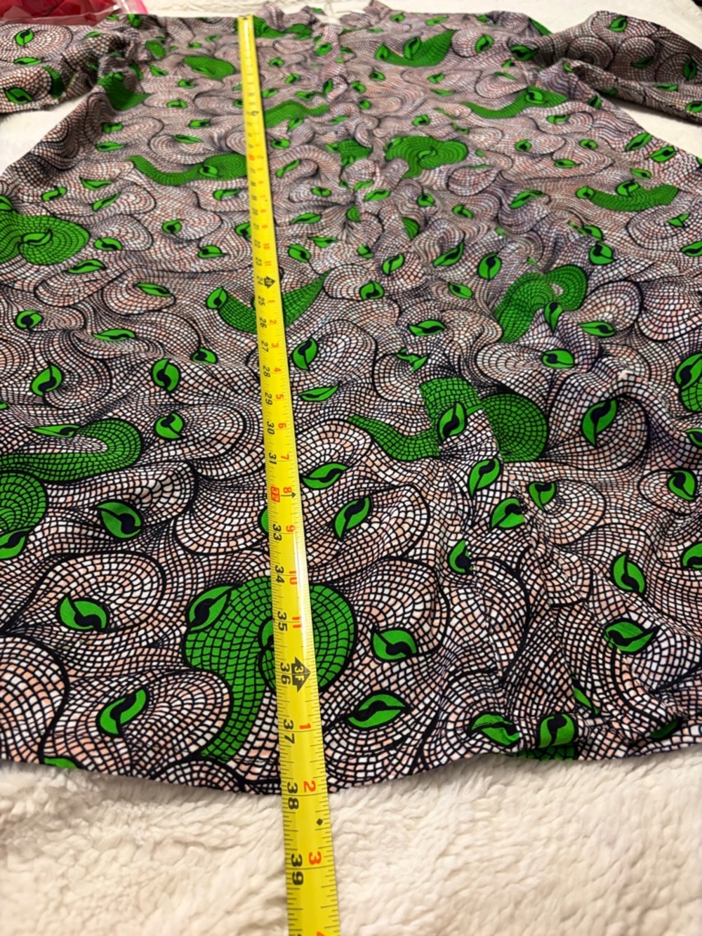 Zuri Alfalfa Green Patterned Mini Dress - Button-Front Shirt Dress - Picture 5 of 7